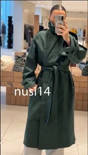 ZARA NEW WOMAN FW OVERSIZED WATER REPELLENT TRENCH COAT BOTTLEGREEN 0518/241/501