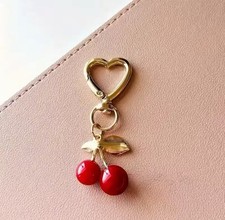 Cherry Blossom Heart Bag Charm   Durable Lobster Clasp Romantic Gift