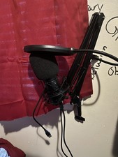 AudioPro USB Desktop Microphone Black with Stand, Pop Filter, Mute  Volume