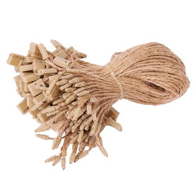 100 Stück Hang Tag Jute Schnur Schnappverschluss Pin Loop Befestigung Haken