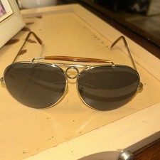 Vtg Aviator BulletHole Shooter Sunglasses Taiwan R.O.C. 1980s