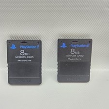 Lot of 2: Authentic OEM Sony Playstation 2 PS2 Black 8 MB Memory Card