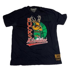 Mitchell  Ness Milwaukee Bucks Hardwood Classics T Shirt XL NBA Black