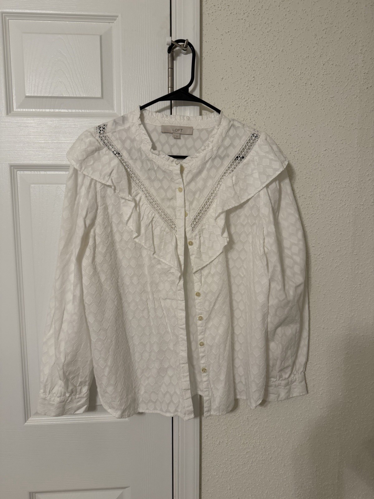 Loft White Blouse Size M