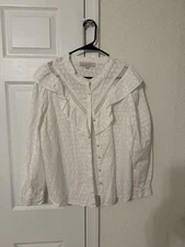 Loft White Blouse Size M