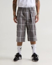 Shaka Wear Men's Cargo Plaid Short, Relaxed Fit, Plaid, Elastic Waist Size 2XL
