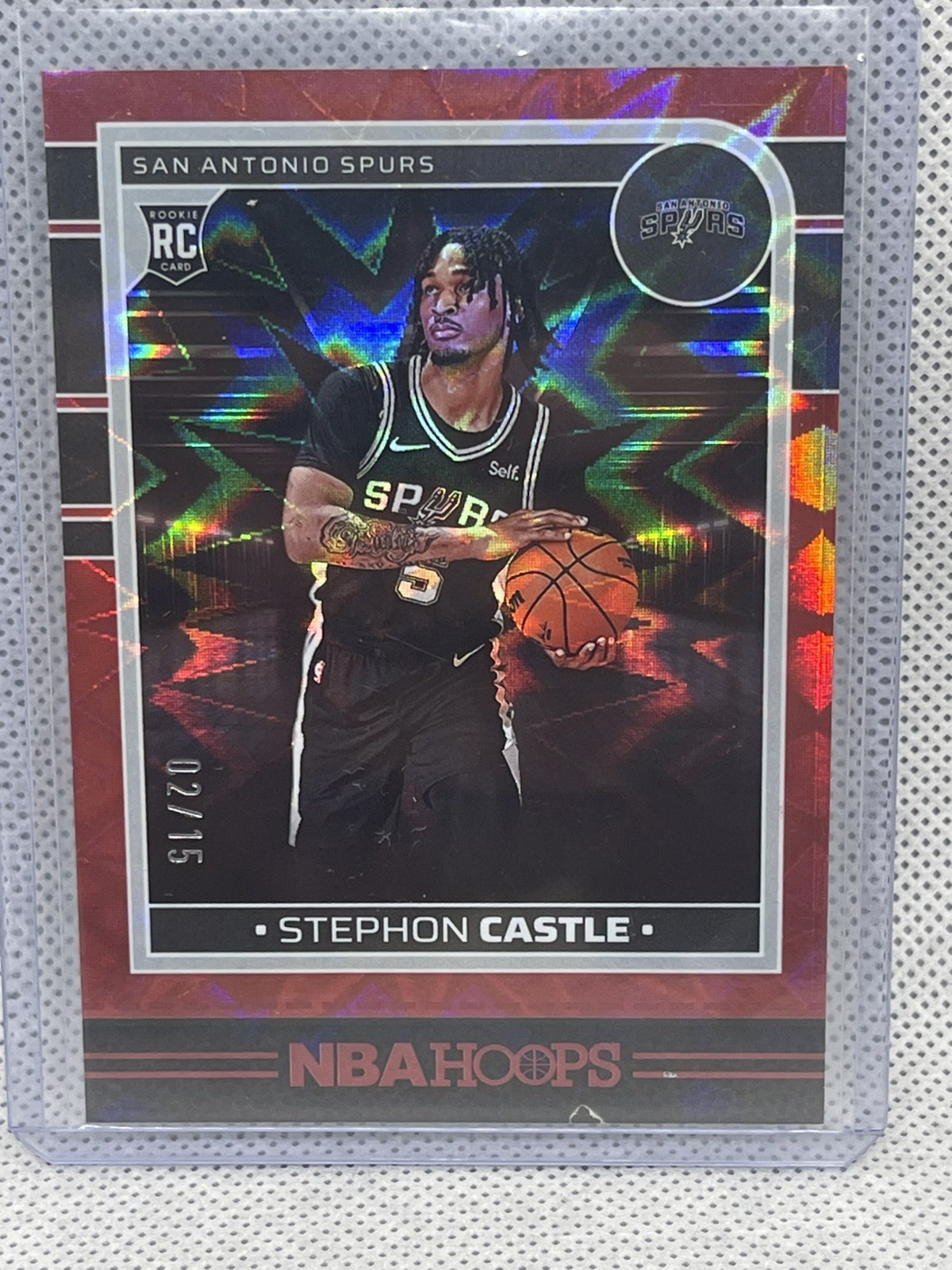 2024-25 Panini NBA Hoops Stephon Castle #234 RC Red Explosion SP /15 Spurs