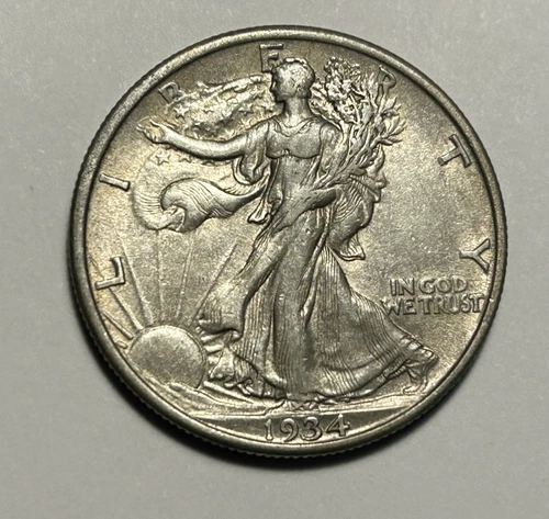 1934 WALKING LIBERTY HALF DOLLAR AU