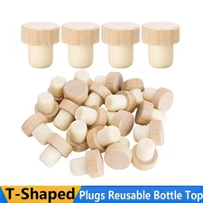 Natural Cork T-Shaped Stopper Gin Wine Bottle Sealing Plugs Reusable Bottle Top