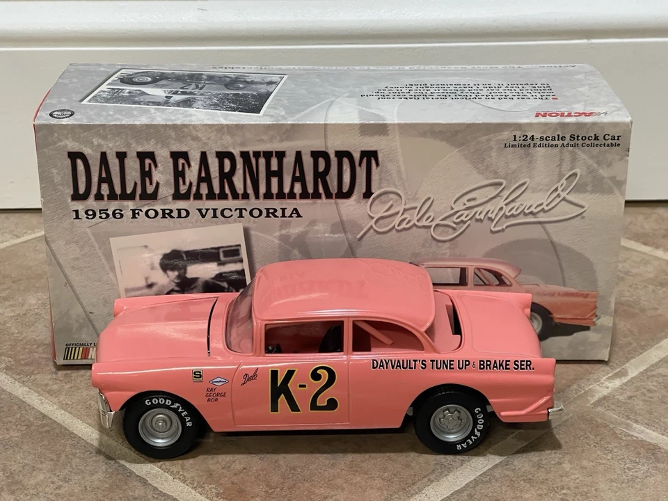 1956 Dale Earnhardt K2 K-2 Ford Victoria ALL PINK 1st Car NASCAR RCCA Club 1/24 - Image 3 of 4