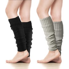 Womens Leg Warmers, 2 Pack Leg Warmers 80s, Retro Fashion Knit Leg Warmer for...