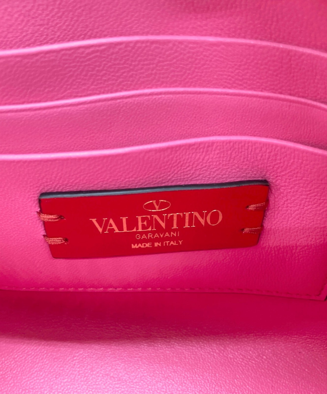Valentino Clutch Bag Womens RFID Leather Pink Used Authentic thumbnail 8