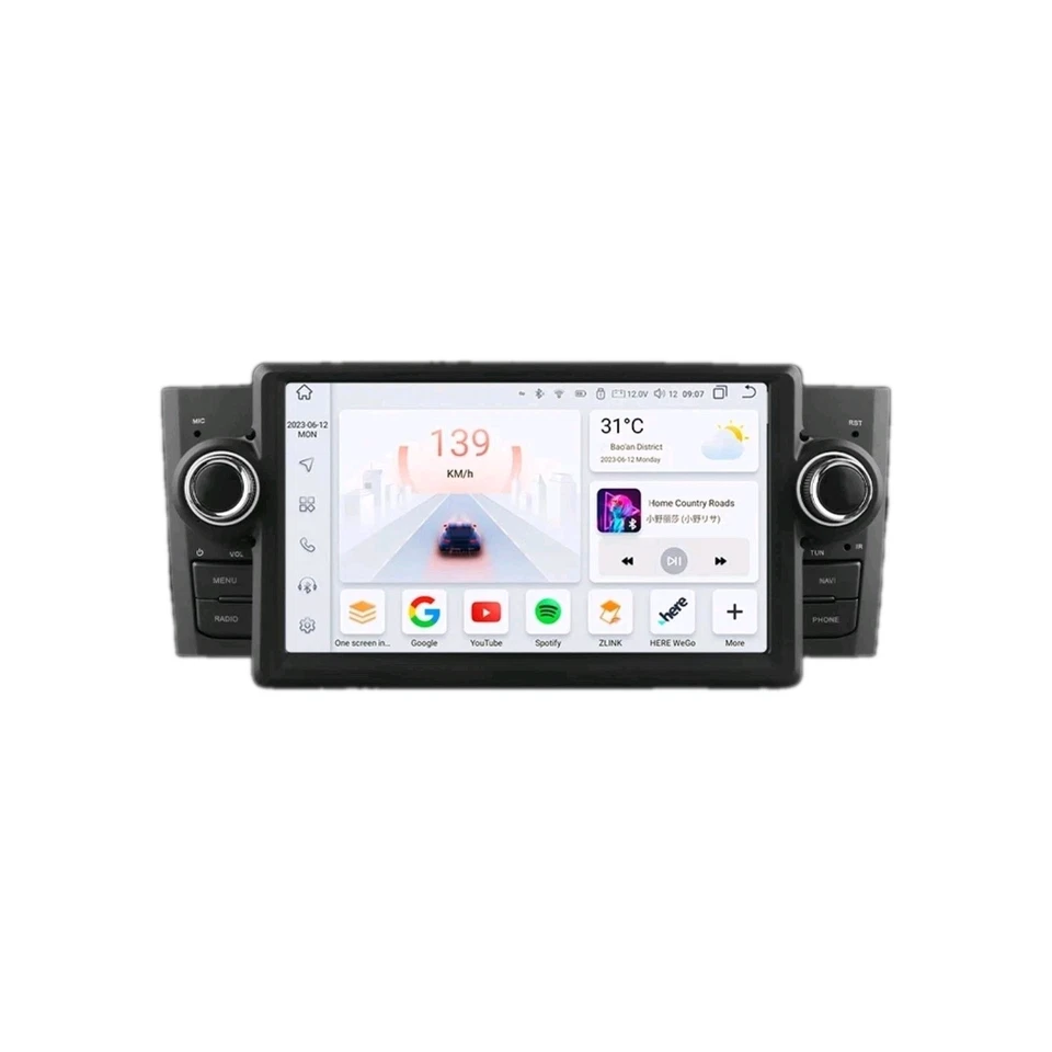 Autoradio 2DIN Android 12 7" GPS CarPlay BT USB Fiat Grande Punto 2005-2018 - Immagine 2 di 4