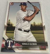 2018 Bowman Baseball Prospects Ronald Guzman Texas Rangers base card #BP122