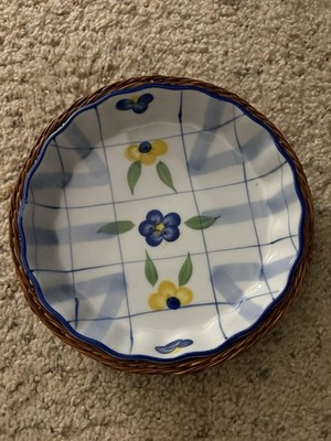 San Remo Vintage Country French Quiche Tart Dish In Basket
