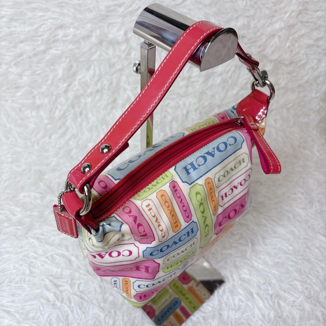 Pastel Patchwork COACH Accessory Pouch Mini Handb… - image 6