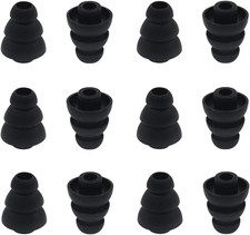 6 Pairs Replacement Triple Flange Conical Ear Tips Earbuds Eartips Silicone Buds