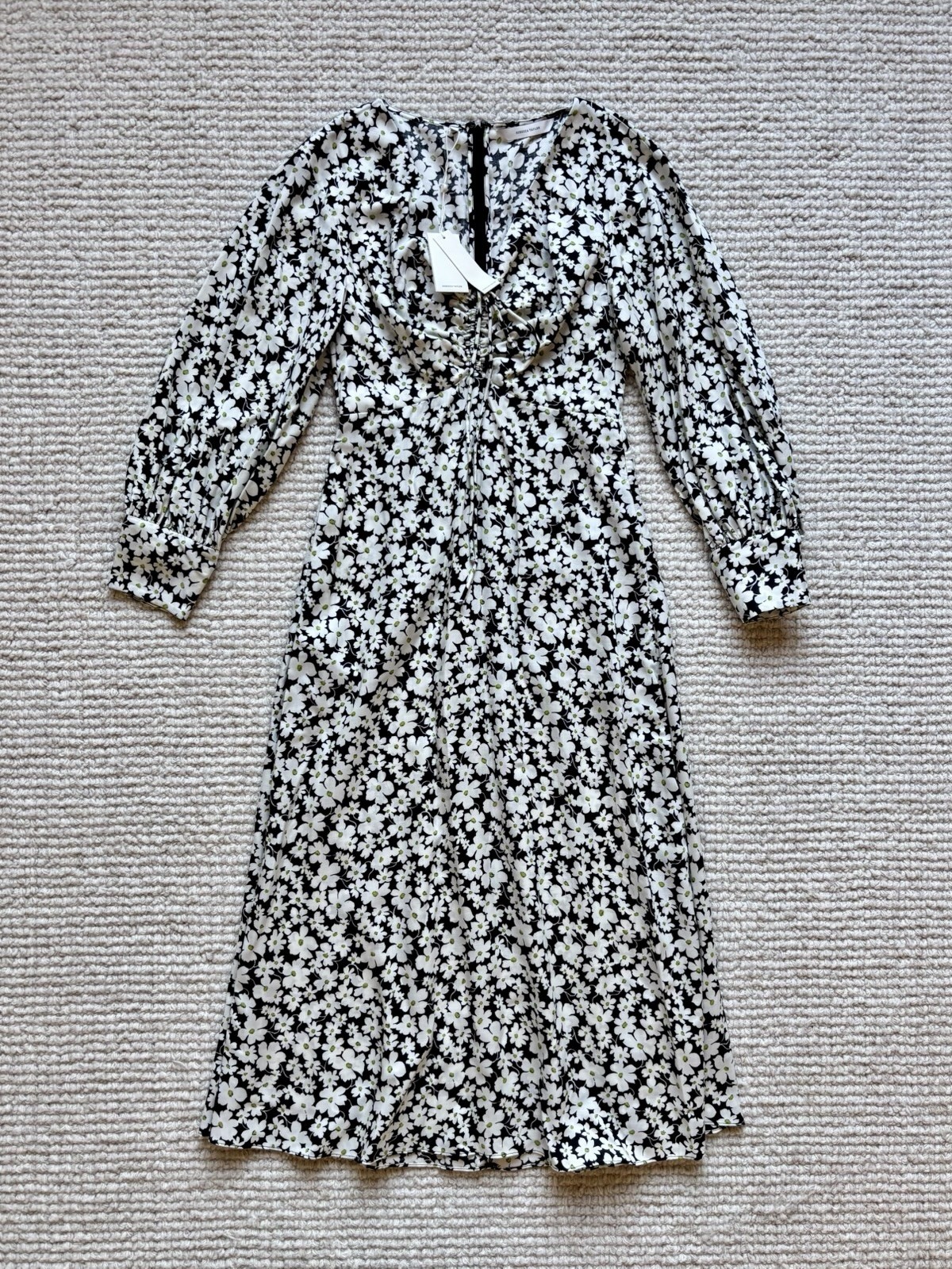 Rebecca Taylor Ruched Daisy Midi Dress Size 0
