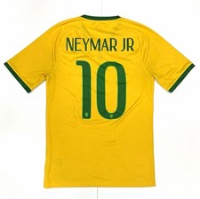 Brazil 2014 Home Jersey Neymar Jr #10 Size Small Authentic Used Soccer Jersey