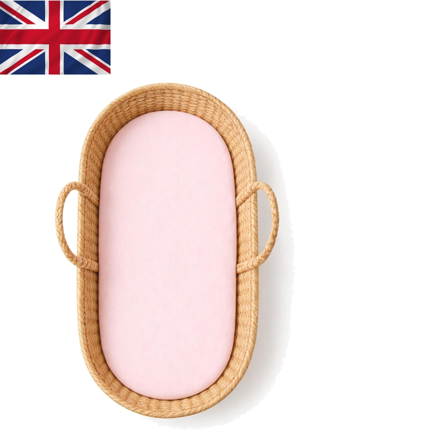 Lenzuolo con angoli in cotone rosa elasticizzato Moses Basket - Perfetto per il comfort del bambino