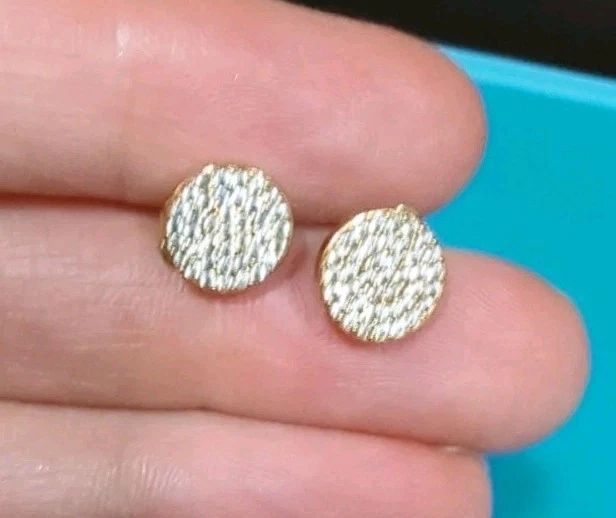 NADRI Women's GEO Stud Earrings Round Pave CZ Crystal Gold Plated 10 mm VEUC! - Image 2 of 4