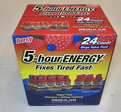 5-hour Energy Shot BERRY 1.93 Oz 24 COUNT Mega Value Pack  EXP 02/28 Regular Str