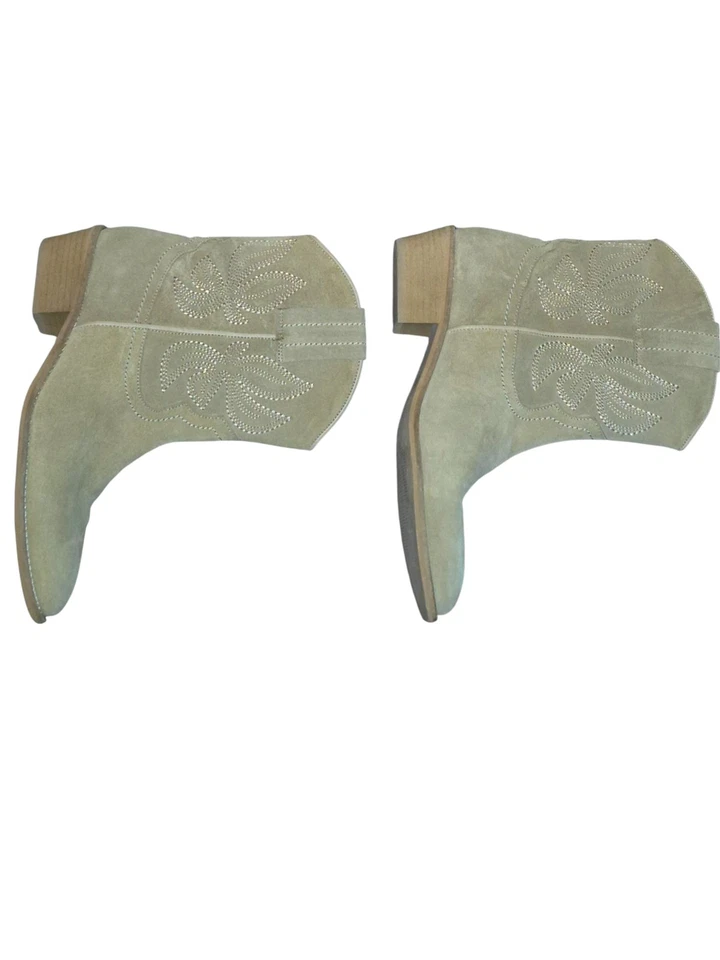 Botas al tobillo vaqueras de cuero gamuza real marrón tostado Regard para mujer 37 6,5 Foto 2 de 4