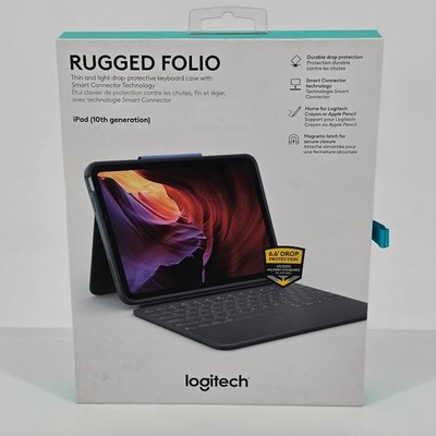 Logitech Rugged Folio Keyboard Case for Apple iPad 10th Gen & A16 Smart Graphite