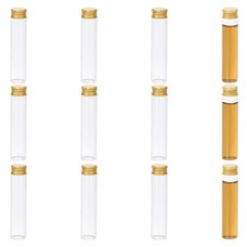 25ml Clear Glass Vials, 12 Pack Small Liquid Sample Vial Jars, Gold