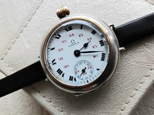 Orologio svizzero Omega militare trincea argento, medaglie Gran Premio di Parigi, '900,