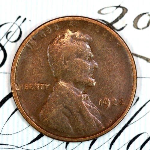 * 1922 No D STRONG REVERSE * CHOICE VF+/XF LINCOLN WHEAT PENNY * FROM COLLECTION