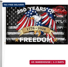250th Anniversary USA Flag 3x5 FT Double Sided 3-Ply - Heavy Duty 1776-2026 Amer