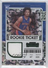 2021-22 Panini Contenders Rookie Ticket Swatches Green Ice Cade Cunningham 02au