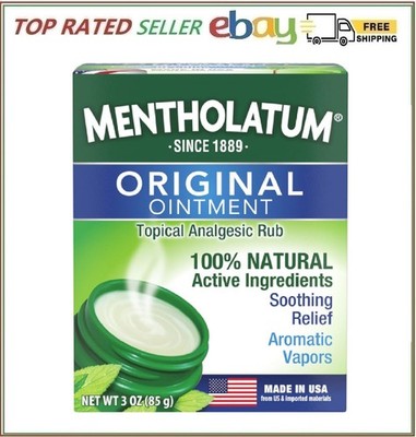Mentholatum Original Chest Rub Ointment , White, 3 Ounce (Pack of 1) (0483)