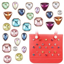 Charms for Bogg Bag, Colourful Jewelry Gems Decoration Charms for Bogg Bag, C...
