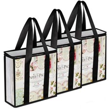 Scrapbook Paper Storage Organizer3 Pack Clear Black Expanding Paper Folio12x1...
