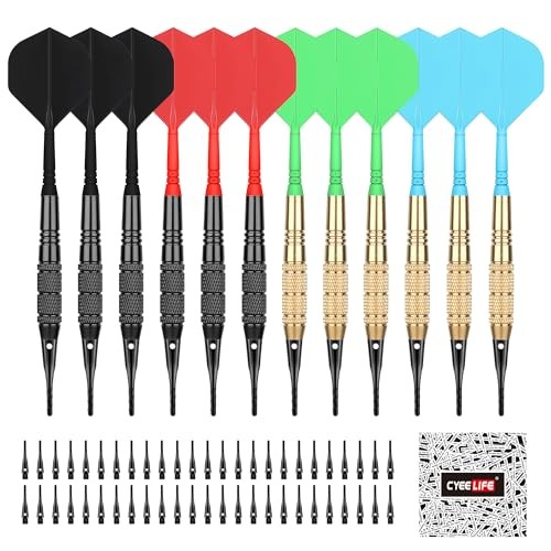 Fléchettes pointe plastique CyeeLife avec 50 pointes de rechange noires