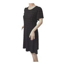 Ann Taylor LOFT Womens LBD Dress 12 Gold Studs Edgy Sparkle Holiday New Years