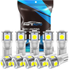 194 Led Bulb 6000k White 168 T10 2825 W5w 5smd Replacement Bulbs For Car Dome Ma