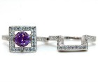 2 Rings In One 2CT  Amethyst 925 Sterling Silver Ring Sz 7 F8-2 — photo 3