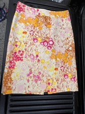 J. Crew Size 10 Sunshine Peony Floral Pencil Skirt Cotton Cottage Preppy Office