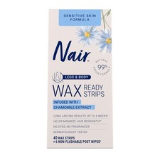 Nair Sensitive Hair Remover Mess-Free Wax Ready 40 Count Pack of 1 , Blue