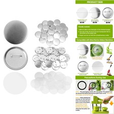 300 Pcs 58mm 2.25" Button Maker Supplies Round DIY Badge Parts Pin Shell Film