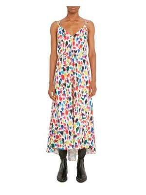 CHRISTOPHER KANE Womens White Adjustable Unlined Hi Lo Hem Tie Belt Maxi Dress 8