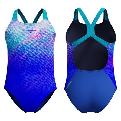 Speedo Badeanzug Mädchen Kinder powerback Endurance+ chlorresistent Innenfutter