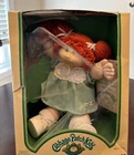 Vtg Cabbage Patch Kids Coleco 1983 "Camala Daisy" Green Eyes Red Yarn Hair Doll