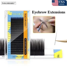 NAGARAKU 16Rows Eyebrow Extensions Faux Mink Individual False Lash Natural Soft