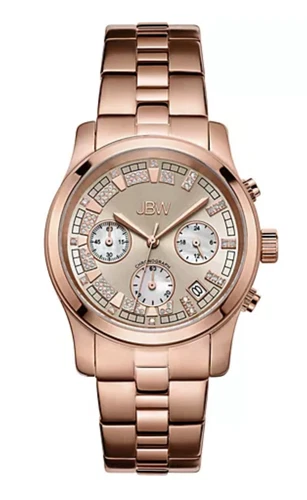 JBW Alessandra Chronograph Ladies 18k Gold Plated Diamond Quartz Watch JB6217E