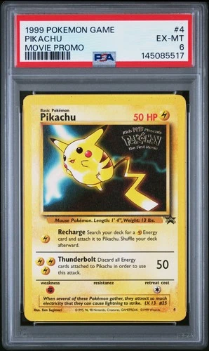 1999 POKEMON GAME MOVIE MOVIE PROMO #4 PIKACHU PSA 6