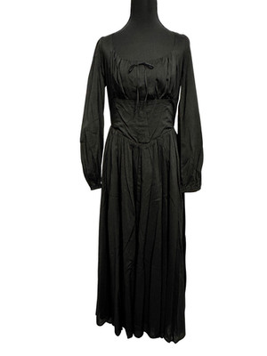 Reformation Oria Long Sleeve Midi Dress Size 10 Black NWT